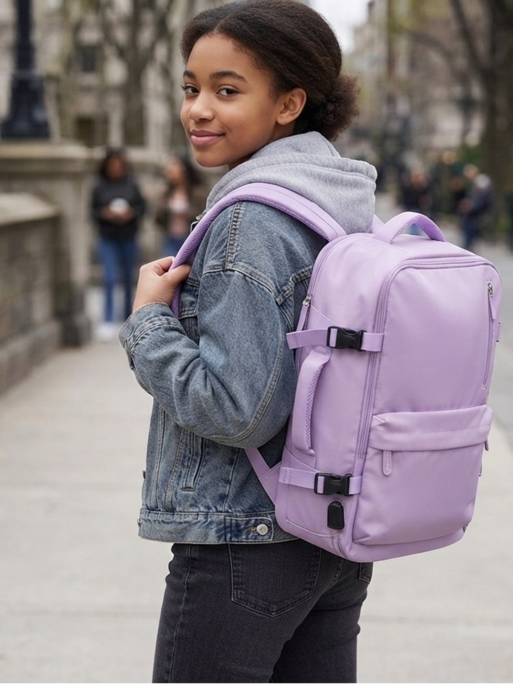 Lilac Everyday Student Backpack – Women Bags